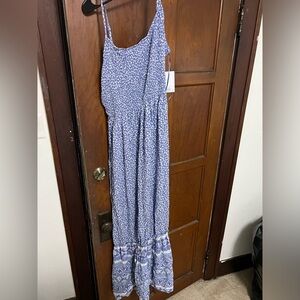 Long Blue Floral Dress